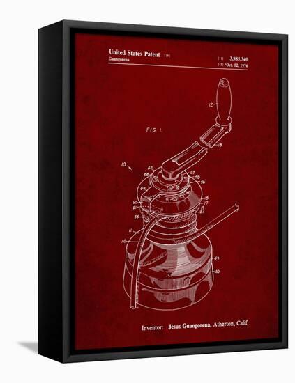 PP1027-Burgundy Sailboat Winch Patent Poster-Cole Borders-Framed Stretched Canvas