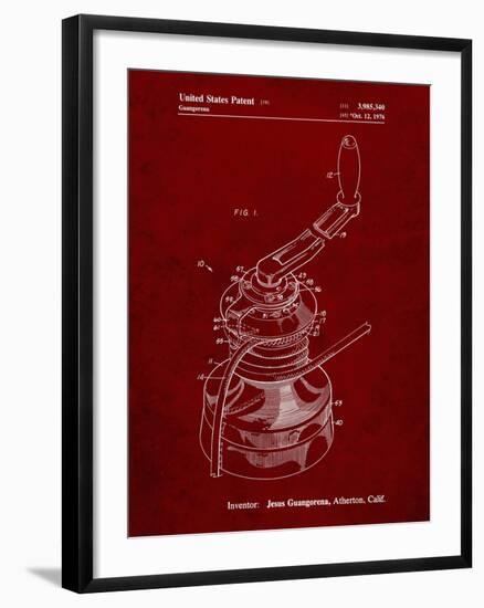 PP1027-Burgundy Sailboat Winch Patent Poster-Cole Borders-Framed Giclee Print