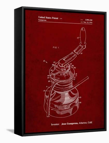 PP1027-Burgundy Sailboat Winch Patent Poster-Cole Borders-Framed Stretched Canvas