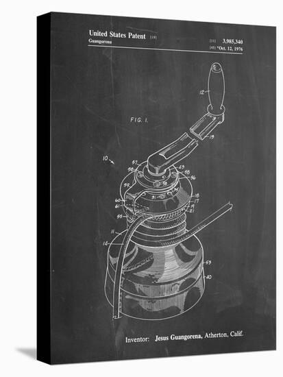 PP1027-Chalkboard Sailboat Winch Patent Poster-Cole Borders-Stretched Canvas