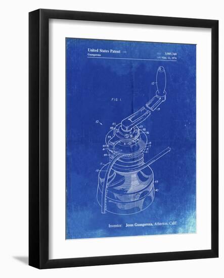 PP1027-Faded Blueprint Sailboat Winch Patent Poster-Cole Borders-Framed Giclee Print