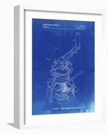 PP1027-Faded Blueprint Sailboat Winch Patent Poster-Cole Borders-Framed Giclee Print