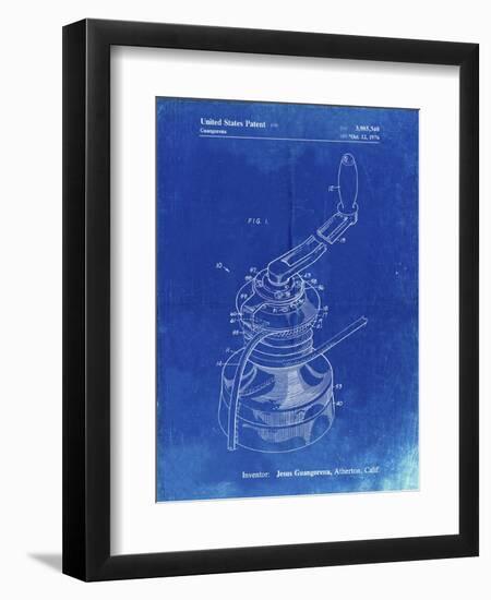 PP1027-Faded Blueprint Sailboat Winch Patent Poster-Cole Borders-Framed Premium Giclee Print