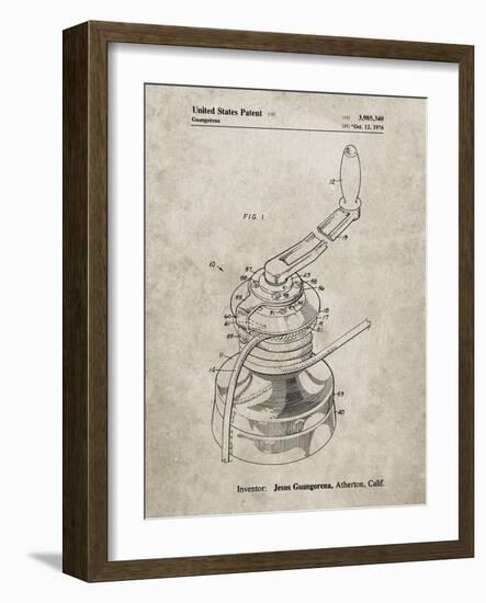 PP1027-Sandstone Sailboat Winch Patent Poster-Cole Borders-Framed Giclee Print