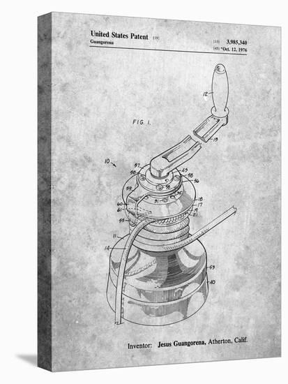 PP1027-Slate Sailboat Winch Patent Poster-Cole Borders-Stretched Canvas