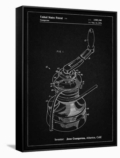 PP1027-Vintage Black Sailboat Winch Patent Poster-Cole Borders-Framed Stretched Canvas