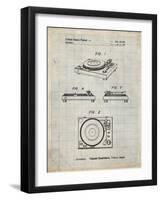 PP1028-Antique Grid Parchment Sansui Turntable 1979 Patent Poster-Cole Borders-Framed Giclee Print