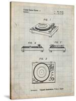 PP1028-Antique Grid Parchment Sansui Turntable 1979 Patent Poster-Cole Borders-Stretched Canvas