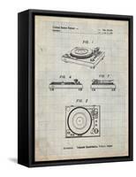 PP1028-Antique Grid Parchment Sansui Turntable 1979 Patent Poster-Cole Borders-Framed Stretched Canvas