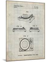 PP1028-Antique Grid Parchment Sansui Turntable 1979 Patent Poster-Cole Borders-Mounted Giclee Print