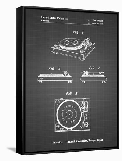 PP1028-Black Grid Sansui Turntable 1979 Patent Poster-Cole Borders-Framed Stretched Canvas