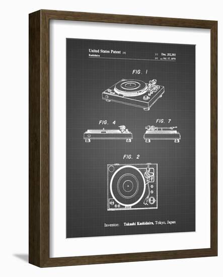 PP1028-Black Grid Sansui Turntable 1979 Patent Poster-Cole Borders-Framed Giclee Print