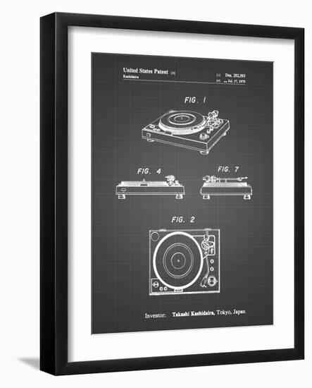 PP1028-Black Grid Sansui Turntable 1979 Patent Poster-Cole Borders-Framed Giclee Print