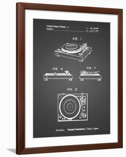 PP1028-Black Grid Sansui Turntable 1979 Patent Poster-Cole Borders-Framed Giclee Print