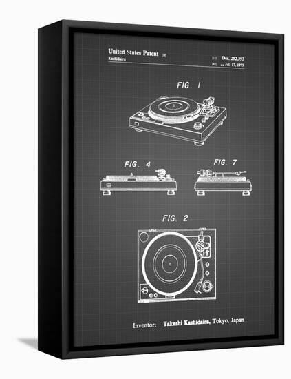 PP1028-Black Grid Sansui Turntable 1979 Patent Poster-Cole Borders-Framed Stretched Canvas