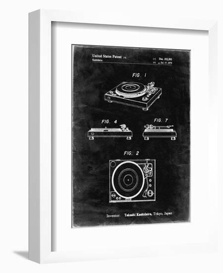 PP1028-Black Grunge Sansui Turntable 1979 Patent Poster-Cole Borders-Framed Giclee Print