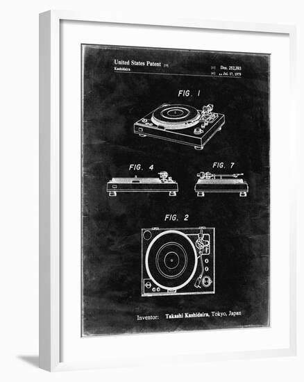 PP1028-Black Grunge Sansui Turntable 1979 Patent Poster-Cole Borders-Framed Giclee Print