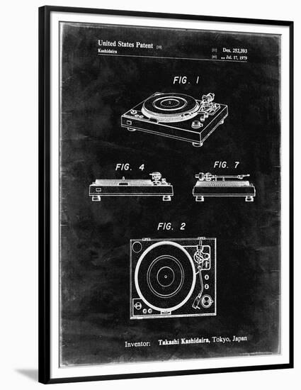 PP1028-Black Grunge Sansui Turntable 1979 Patent Poster-Cole Borders-Framed Premium Giclee Print