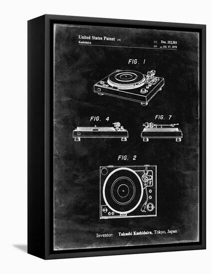 PP1028-Black Grunge Sansui Turntable 1979 Patent Poster-Cole Borders-Framed Stretched Canvas