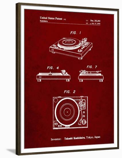 PP1028-Burgundy Sansui Turntable 1979 Patent Poster-Cole Borders-Framed Premium Giclee Print