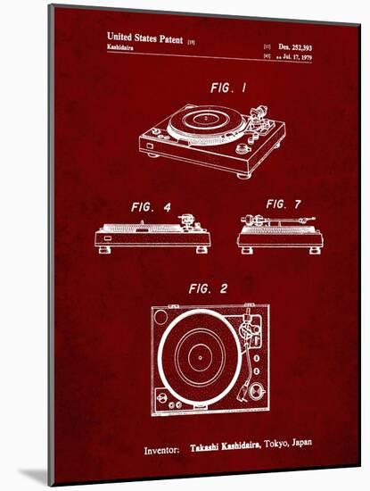 PP1028-Burgundy Sansui Turntable 1979 Patent Poster-Cole Borders-Mounted Giclee Print