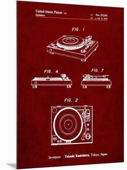 PP1028-Burgundy Sansui Turntable 1979 Patent Poster-Cole Borders-Mounted Giclee Print