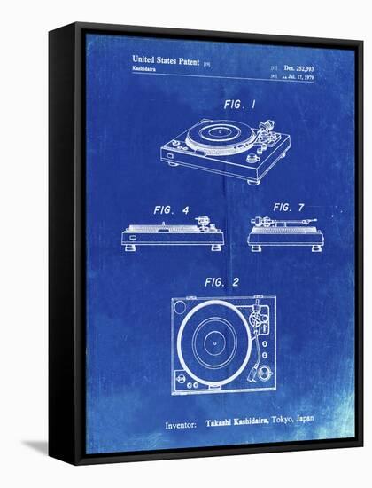 PP1028-Faded Blueprint Sansui Turntable 1979 Patent Poster-Cole Borders-Framed Stretched Canvas