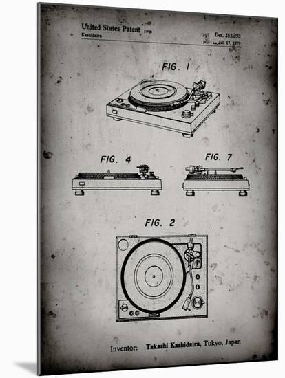 PP1028-Faded Grey Sansui Turntable 1979 Patent Poster-Cole Borders-Mounted Giclee Print