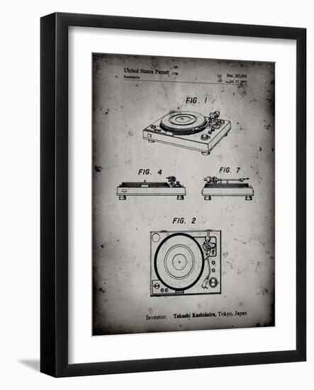 PP1028-Faded Grey Sansui Turntable 1979 Patent Poster-Cole Borders-Framed Giclee Print