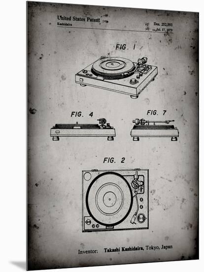 PP1028-Faded Grey Sansui Turntable 1979 Patent Poster-Cole Borders-Mounted Premium Giclee Print