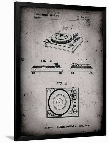 PP1028-Faded Grey Sansui Turntable 1979 Patent Poster-Cole Borders-Framed Premium Giclee Print