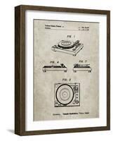 PP1028-Sandstone Sansui Turntable 1979 Patent Poster-Cole Borders-Framed Giclee Print