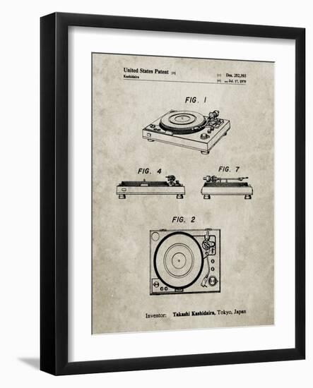 PP1028-Sandstone Sansui Turntable 1979 Patent Poster-Cole Borders-Framed Giclee Print