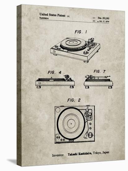 PP1028-Sandstone Sansui Turntable 1979 Patent Poster-Cole Borders-Stretched Canvas