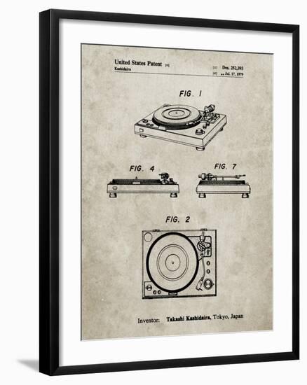 PP1028-Sandstone Sansui Turntable 1979 Patent Poster-Cole Borders-Framed Giclee Print