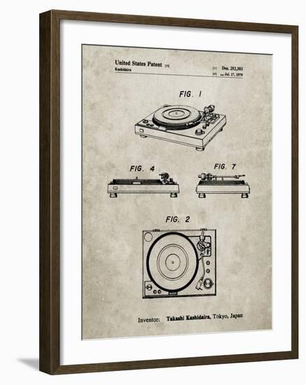 PP1028-Sandstone Sansui Turntable 1979 Patent Poster-Cole Borders-Framed Giclee Print