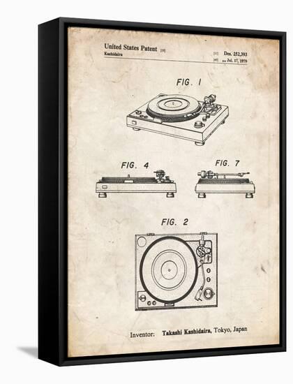 PP1028-Vintage Parchment Sansui Turntable 1979 Patent Poster-Cole Borders-Framed Stretched Canvas