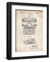 PP1029-Vintage Parchment School Typewriter Patent Poster-Cole Borders-Framed Giclee Print