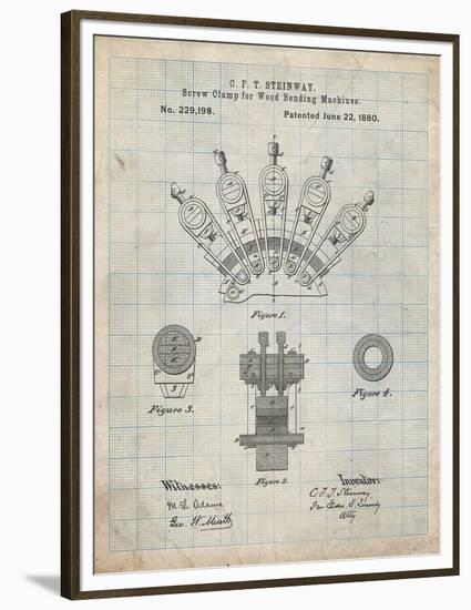 PP1031-Antique Grid Parchment Screw Clamp 1880  Patent Poster-Cole Borders-Framed Premium Giclee Print