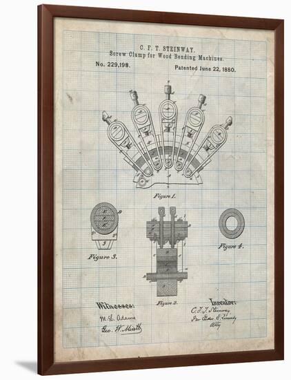 PP1031-Antique Grid Parchment Screw Clamp 1880  Patent Poster-Cole Borders-Framed Premium Giclee Print