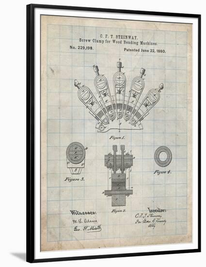 PP1031-Antique Grid Parchment Screw Clamp 1880  Patent Poster-Cole Borders-Framed Premium Giclee Print