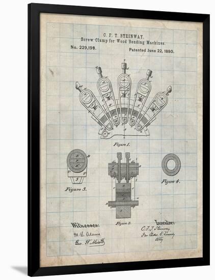 PP1031-Antique Grid Parchment Screw Clamp 1880  Patent Poster-Cole Borders-Framed Premium Giclee Print