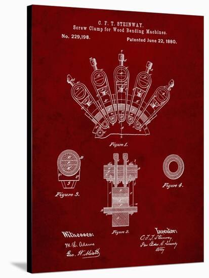 PP1031-Burgundy Screw Clamp 1880  Patent Poster-Cole Borders-Stretched Canvas