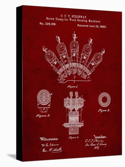 PP1031-Burgundy Screw Clamp 1880  Patent Poster-Cole Borders-Stretched Canvas
