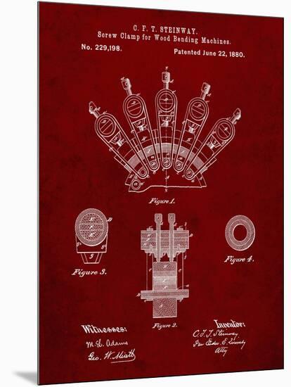 PP1031-Burgundy Screw Clamp 1880  Patent Poster-Cole Borders-Mounted Premium Giclee Print