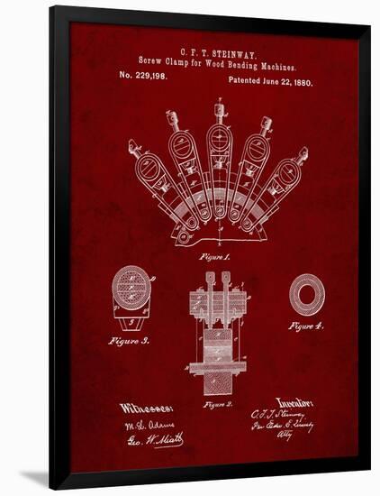 PP1031-Burgundy Screw Clamp 1880  Patent Poster-Cole Borders-Framed Premium Giclee Print