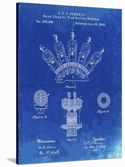 PP1031-Faded Blueprint Screw Clamp 1880  Patent Poster-Cole Borders-Stretched Canvas