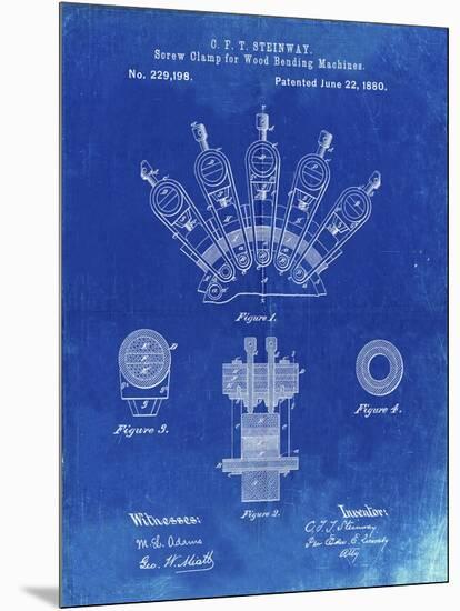 PP1031-Faded Blueprint Screw Clamp 1880  Patent Poster-Cole Borders-Mounted Premium Giclee Print