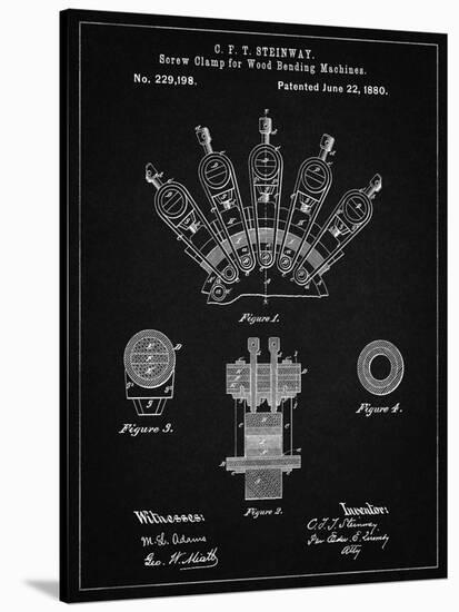 PP1031-Vintage Black Screw Clamp 1880  Patent Poster-Cole Borders-Stretched Canvas
