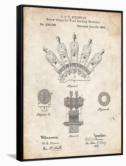 PP1031-Vintage Parchment Screw Clamp 1880  Patent Poster-Cole Borders-Framed Stretched Canvas